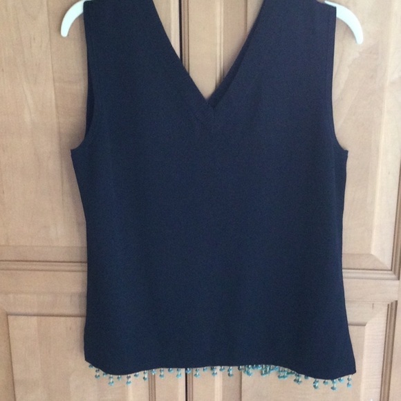 Joseph A  Woman’s Black Sleeveless Top size M beads on bottom trim.      #275 - Picture 4 of 11
